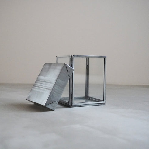 GLASS BOX W/RECYCLE STEEL LID Cotton Swab